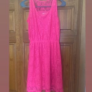 Bright Pink Lace Dress